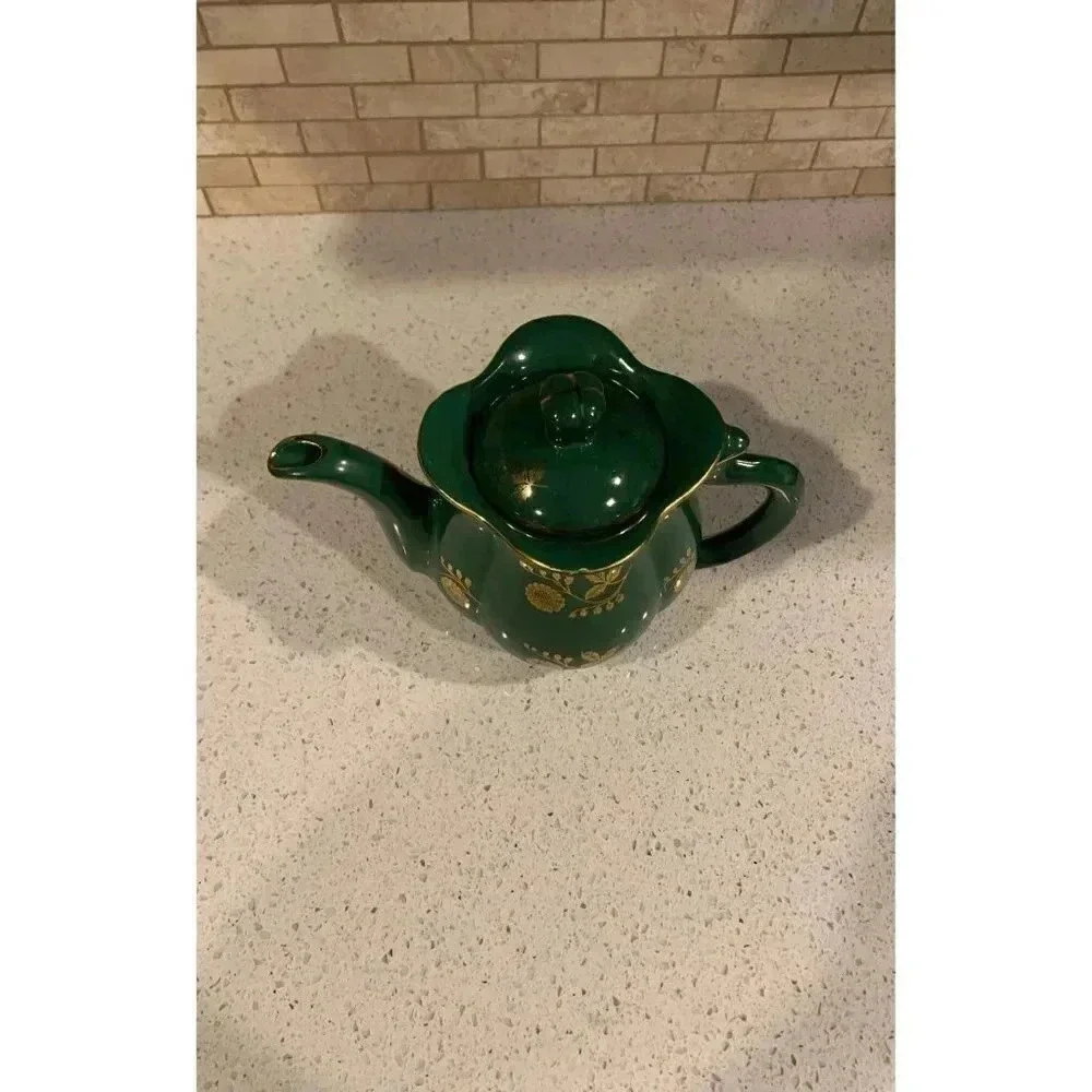 Pearl‎ Green Teapot with 22K Gold Trim